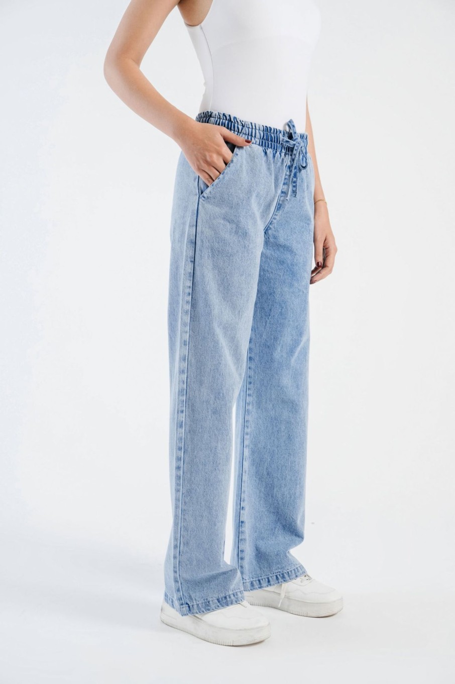 Clearance Elasticated Wide Leg Jeans Jeans