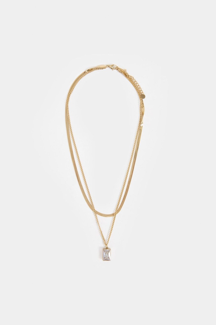 Online Double Chain Pendent Necklace Accessories