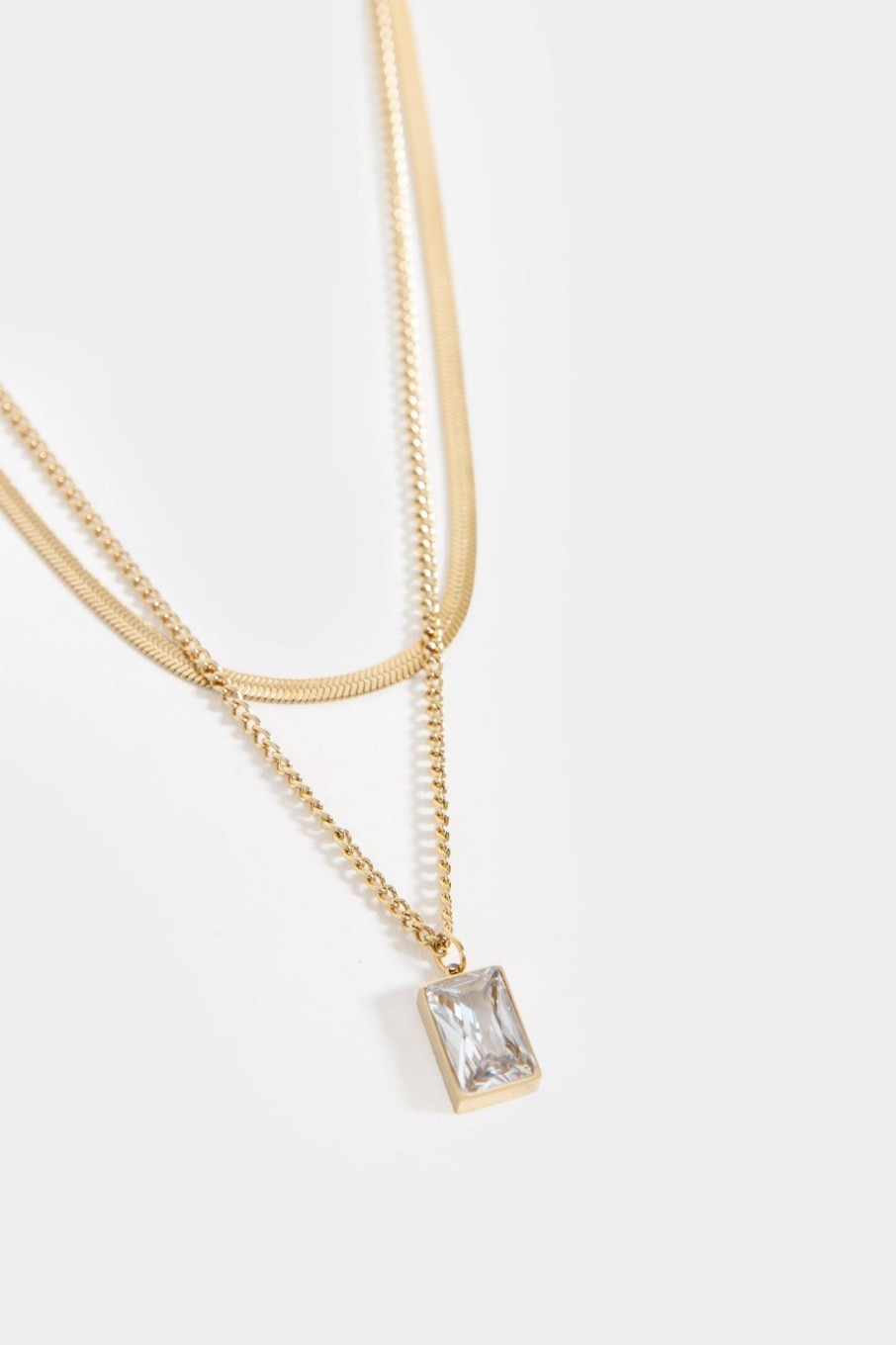 Online Double Chain Pendent Necklace Accessories