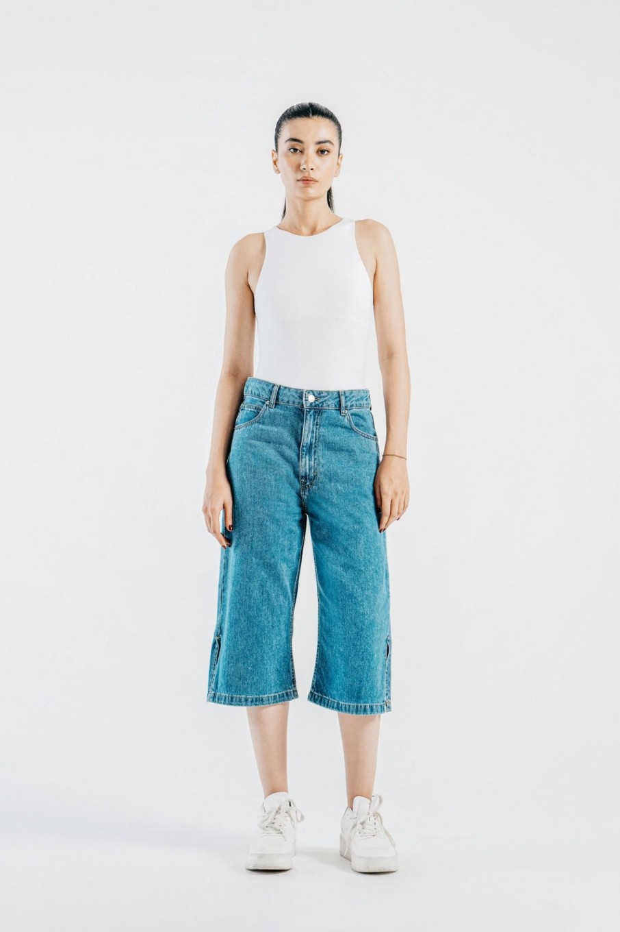 Best Wide Leg Denim Capri Jeans