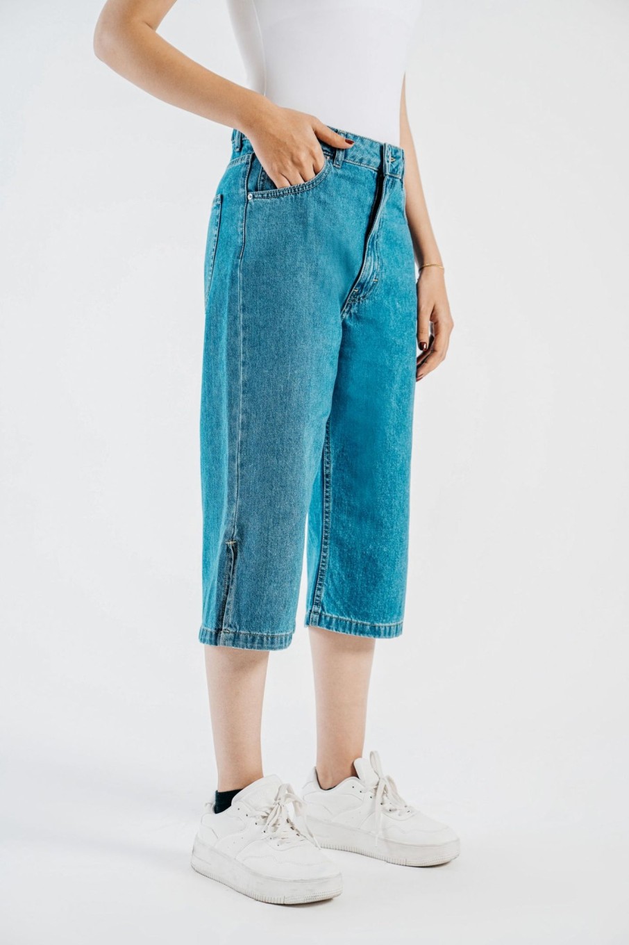 Best Wide Leg Denim Capri Jeans