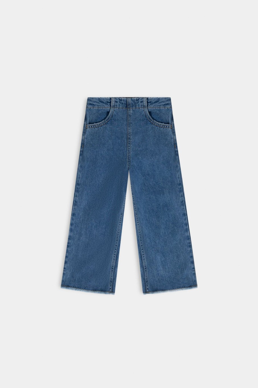 Hot Marine Jeans With Raw Hem Jeans