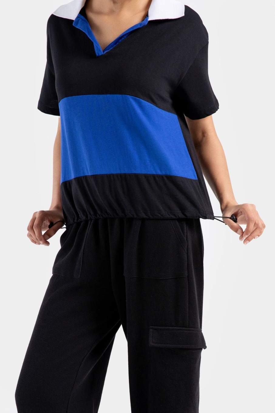 New Color Block Polo With Elasticated Hem T-Shirts