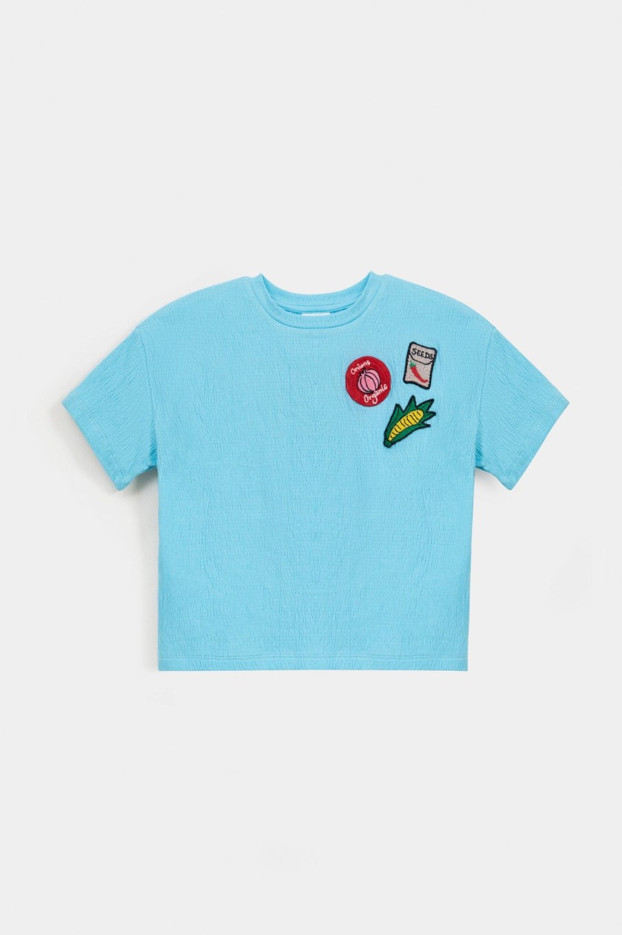 Online Plain T-Shirt With Patch Details T-Shirts