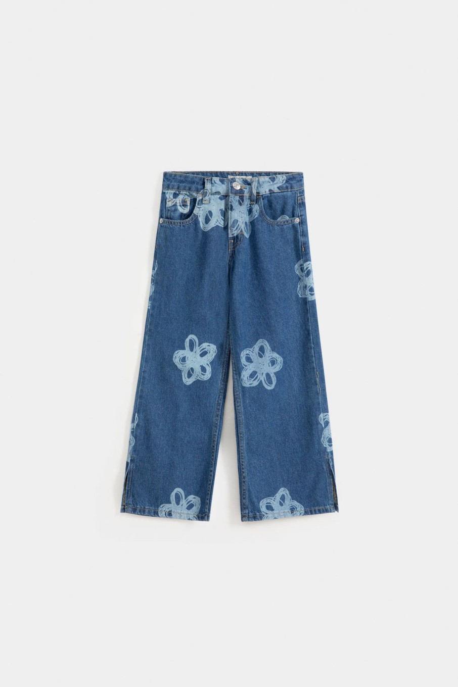 New Wide Leg Printed Jeans With 5 Pockets Jeans