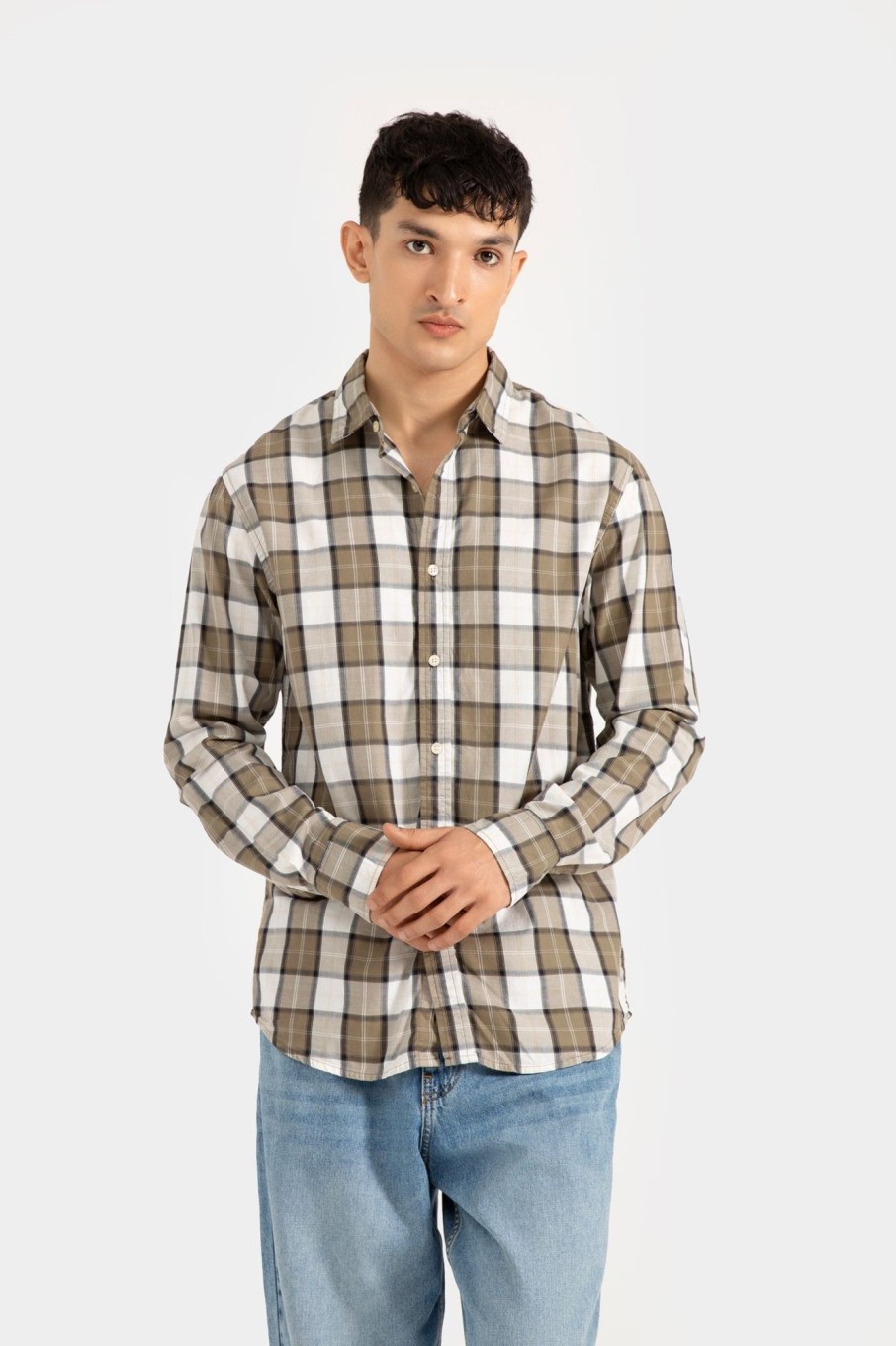 Hot Cotton Checkered Shirt Shirts