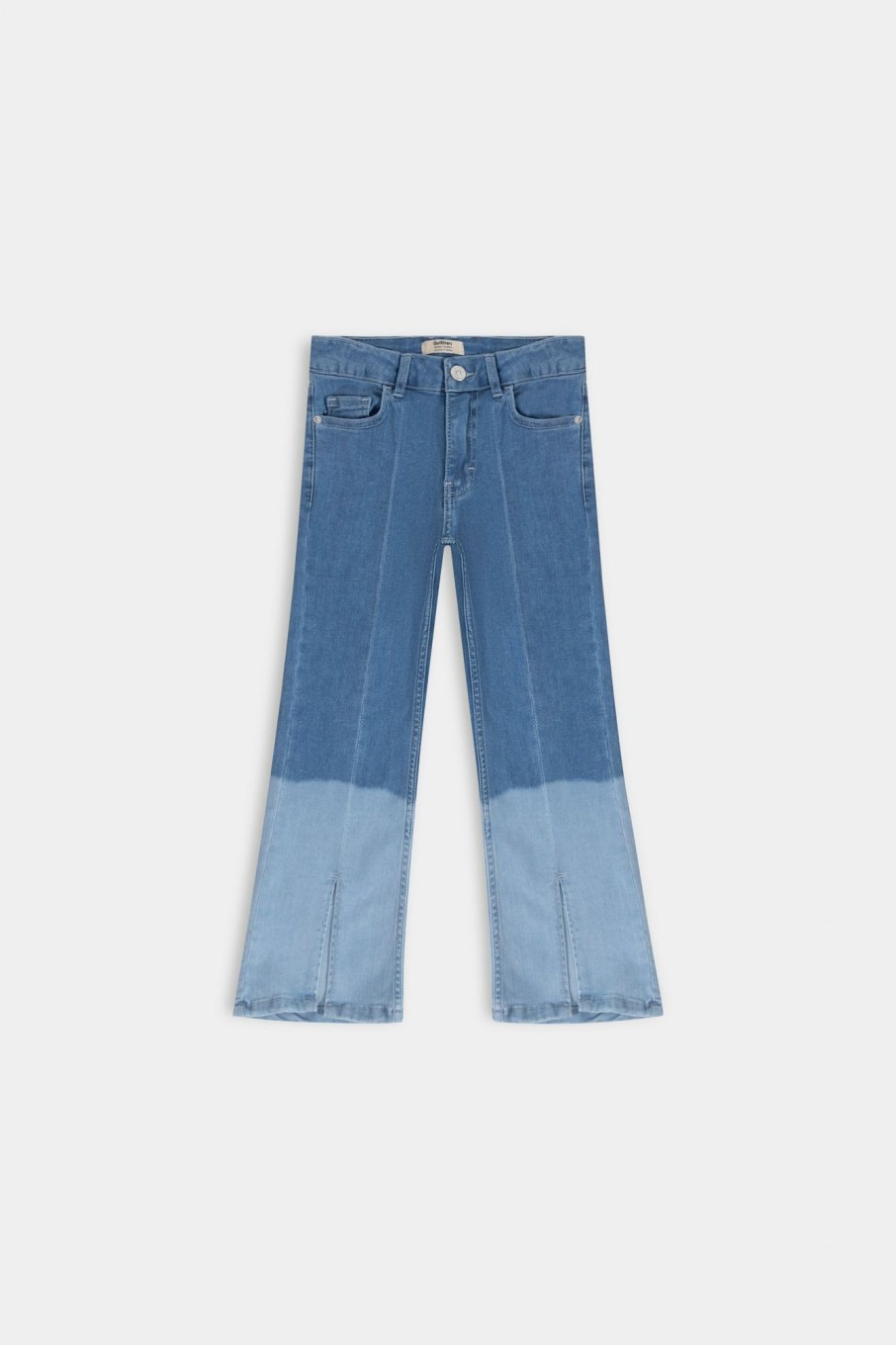 Online Two-Toned Flared Jeans With Front Slit Jeans