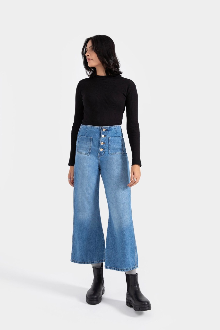 Hot Cropped Wide Leg Jeans Jeans