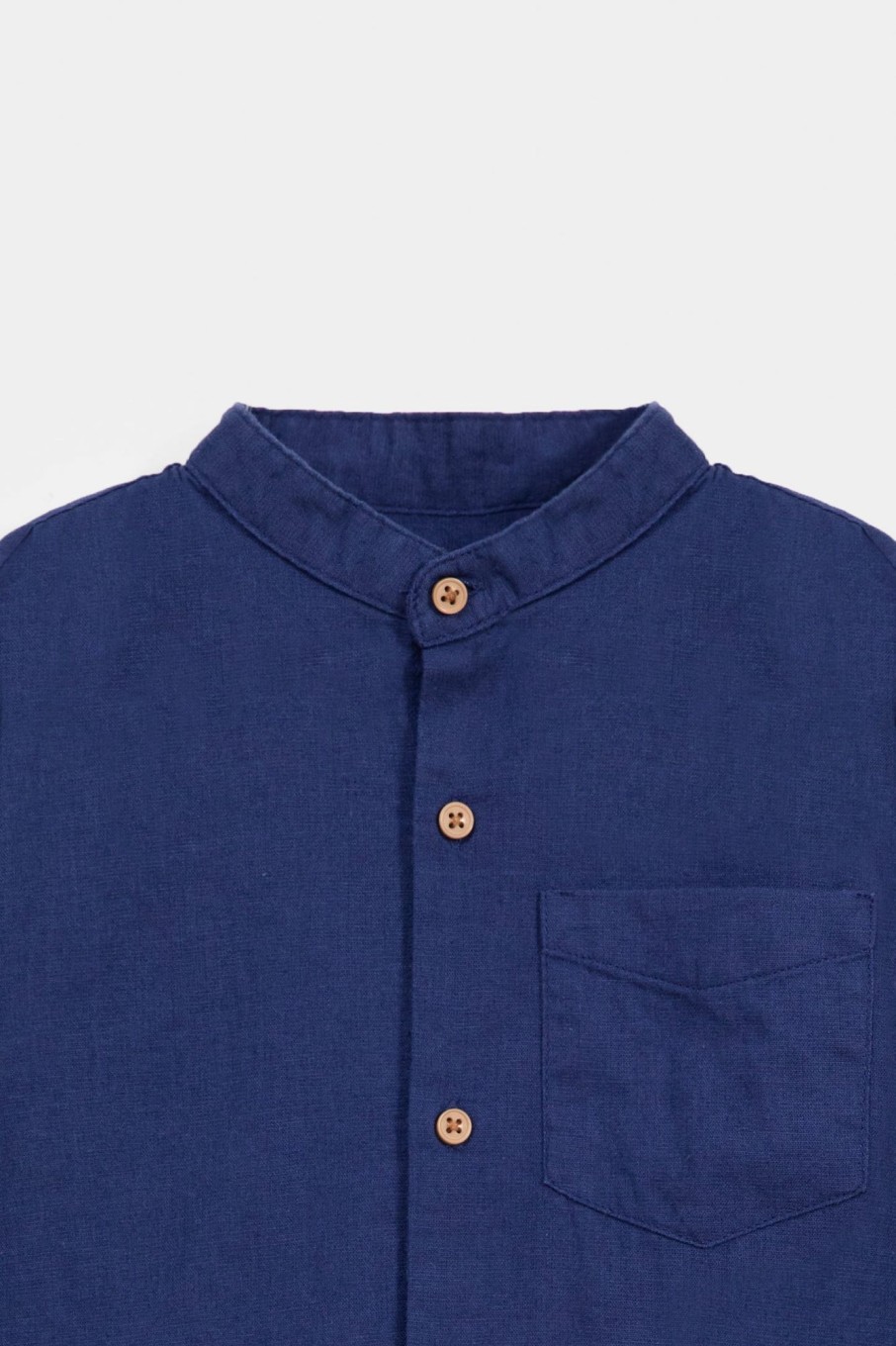 Hot Mandarian Collar Plain Shirt Shirts