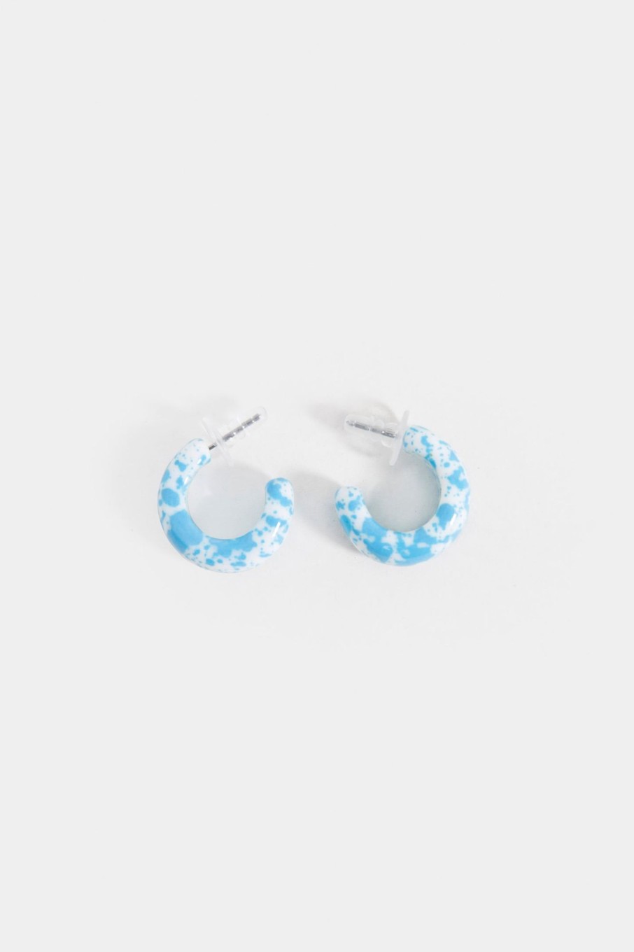 New Plastic Two Tone Earrings Accessories