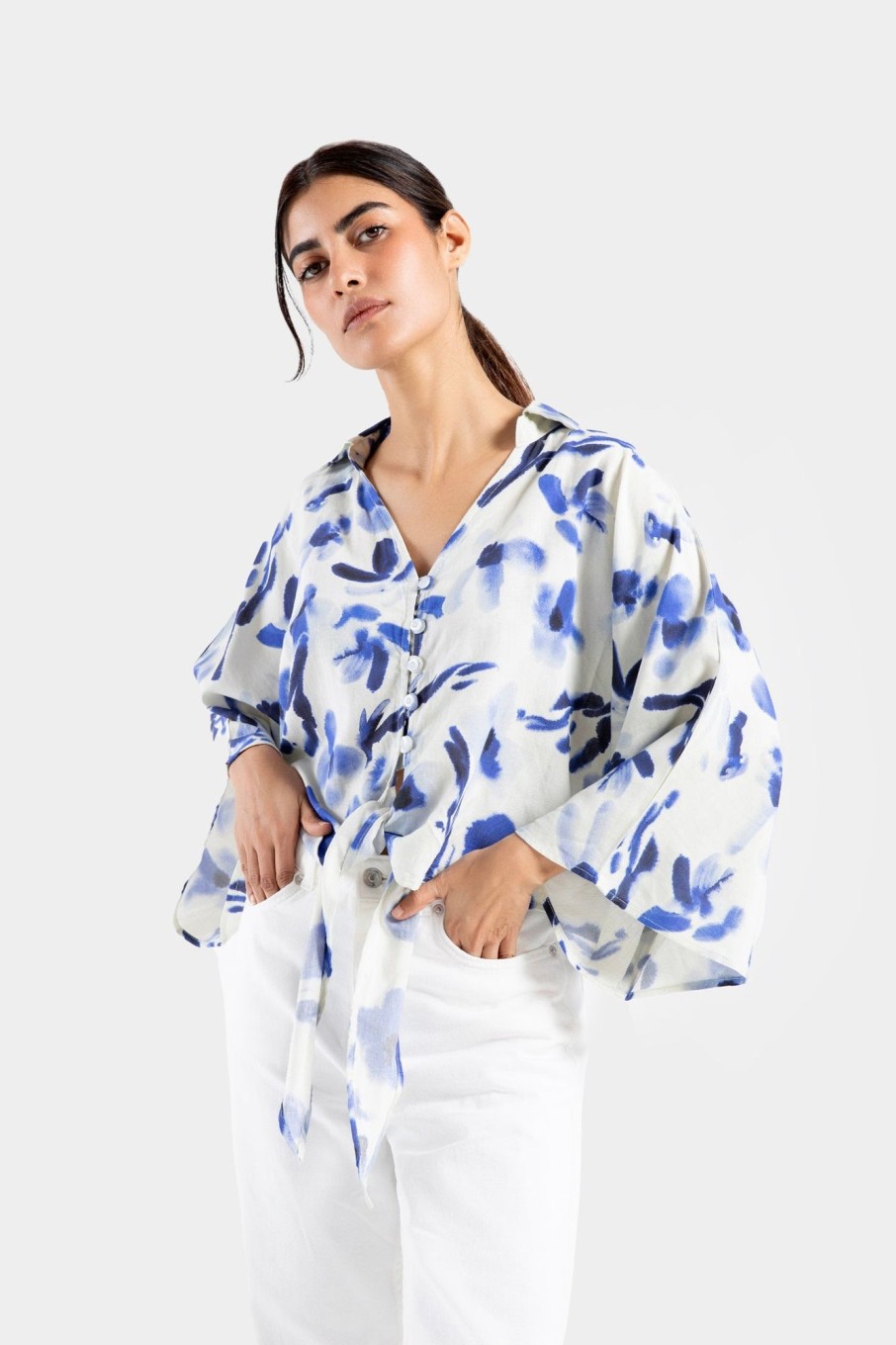 Hot Printed Kimono Shirt Shirts I Blouses