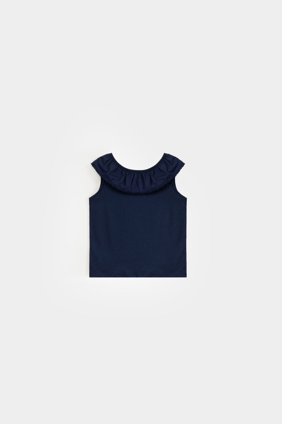 Hot Regular Sleeveless T-Shirt With Ruffle Detail. T-Shirts