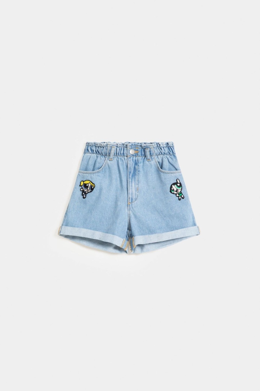 New Paperbag Shorts With Embroidered Badges. Shorts