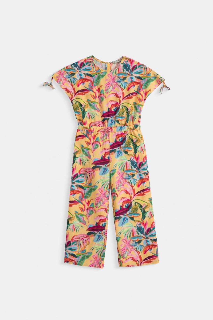 Wholesale Printed Jumpsuit With Elasticated Waist & Drawstring Detail Dresses I Jumpsuits