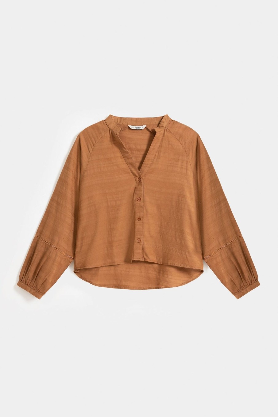 New Textured Step-Hem Shirt Shirts I Blouses