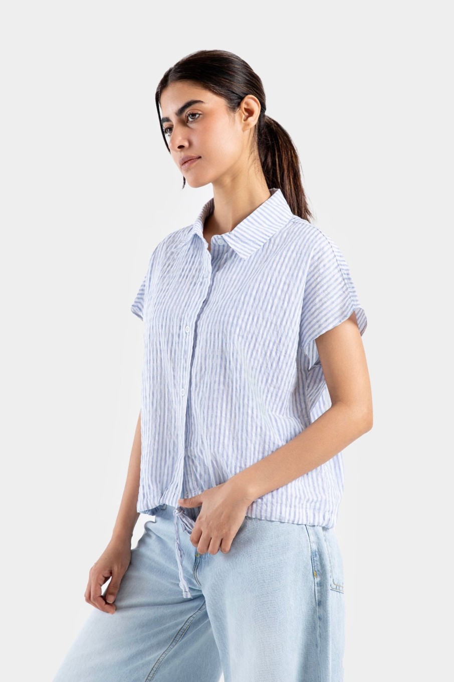 Hot Striped Poplin Shirt Shirts I Blouses