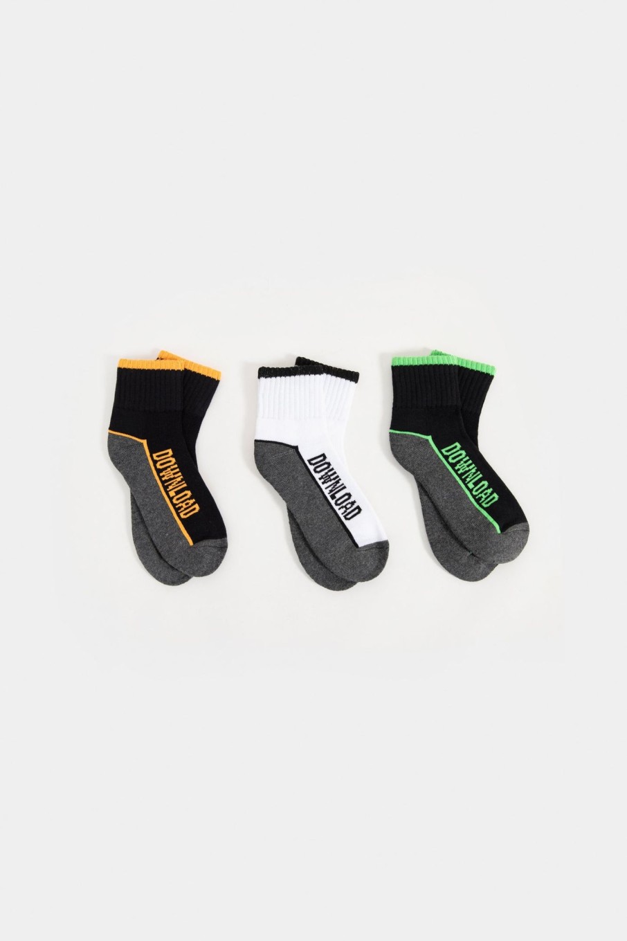 Hot Pack Of 3-Contrast Color Short Crew Socks Accessories