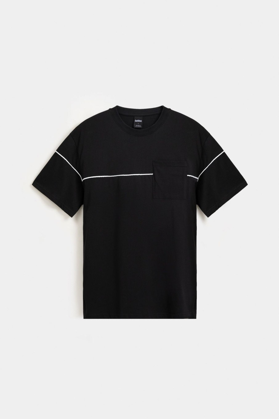 New Cut & Sew With Piping Detail T-Shirt T-Shirts