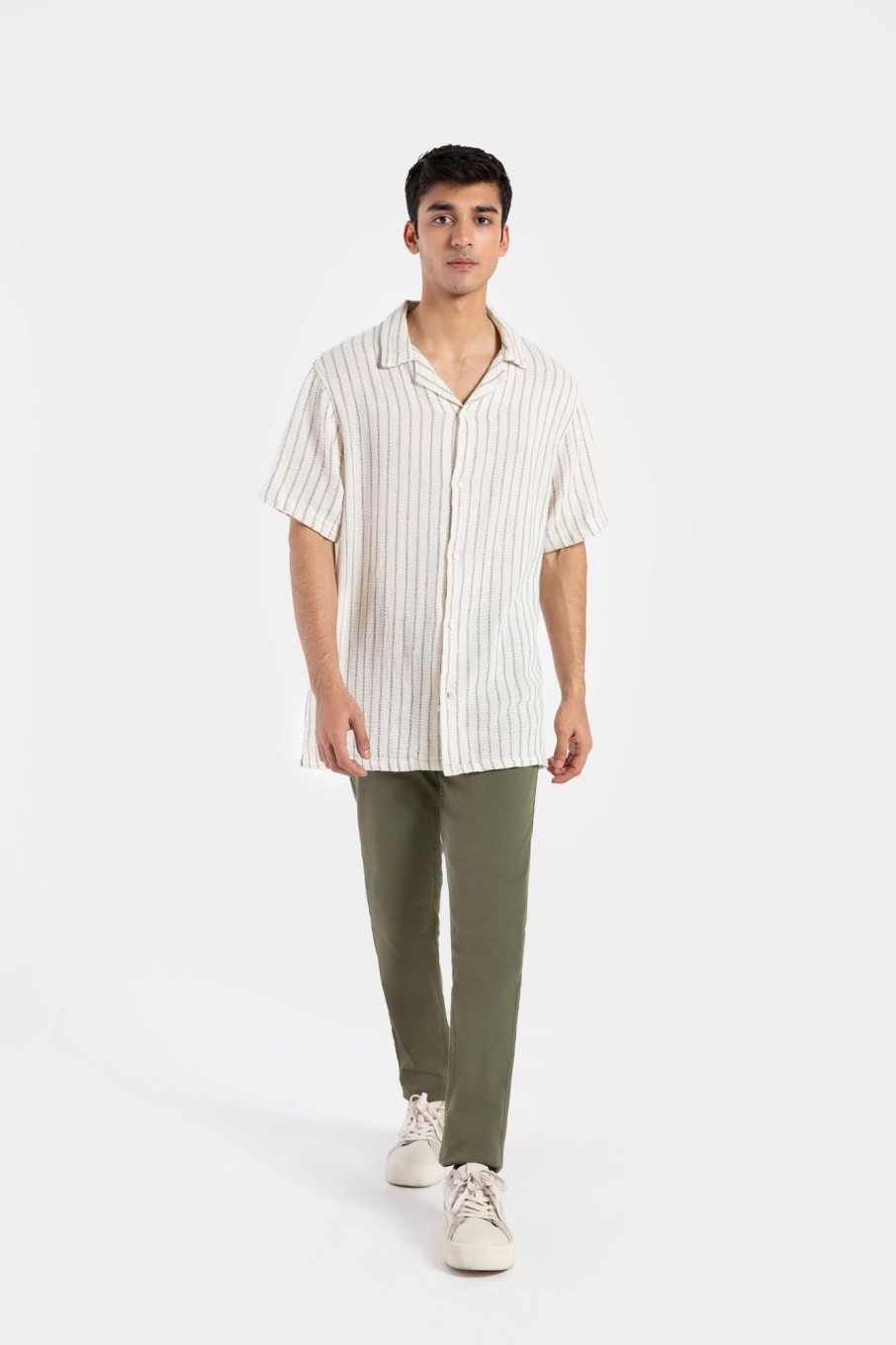 Hot Textured Striped Shirt Shirts